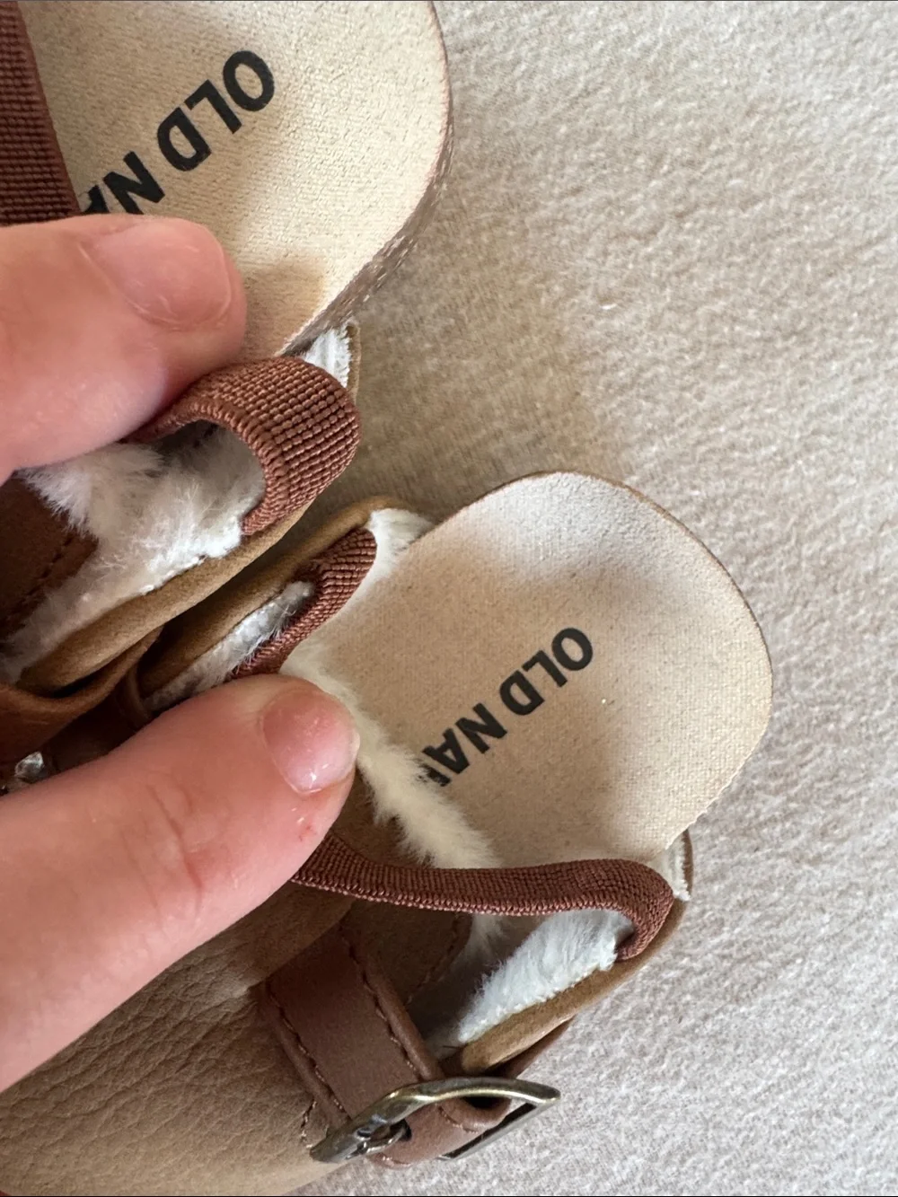 Old Navy Tan Faux-Suede infant clogs 3-6 months NWOT
